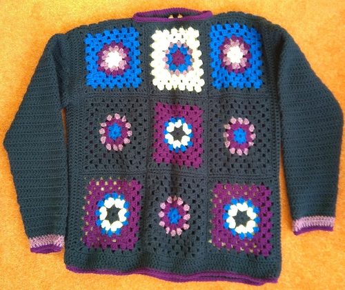 CD, vintage style jumper, crochet.